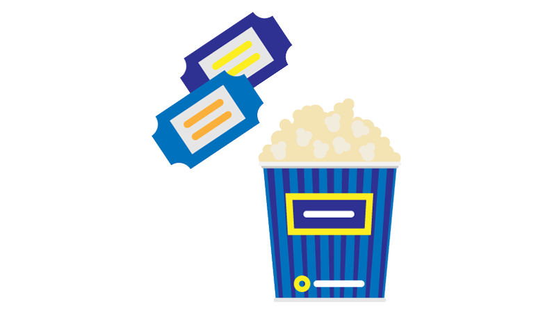 2 entradas al cine y unas palomitas grandes (sin refresco)